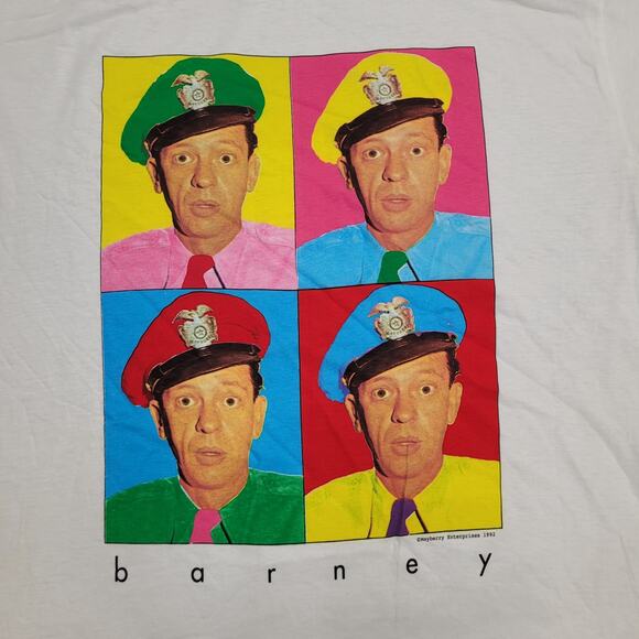 Vintage 1992 Barney Fife Pop-Art Shirt Large 23x30 Baggy USA Warhol - Picture 5 of 13